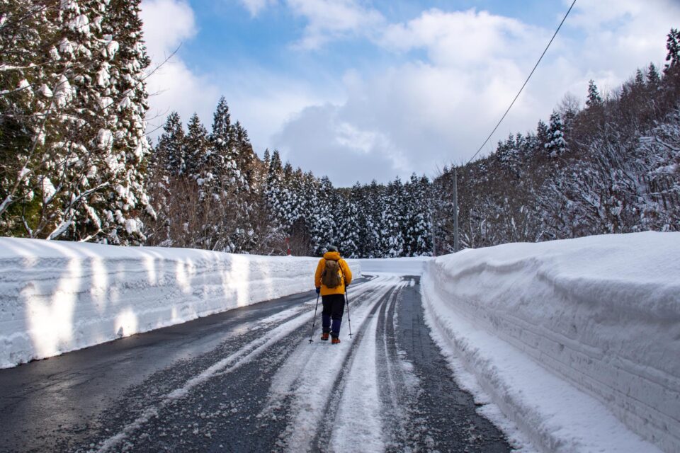 ここからスキー場までまあまあの急登です。無言で黙々と歩くのみ。