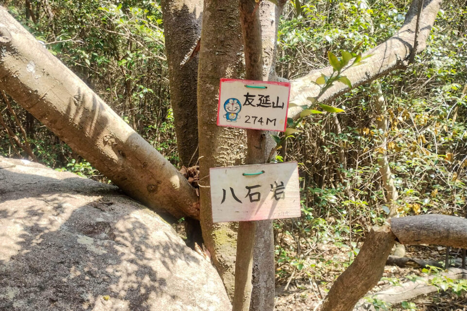 ひっそりと友延山を通過。